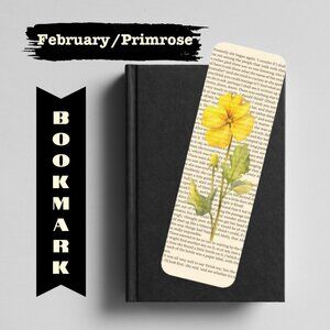 February Primrose Birth Month Flower Bookmark